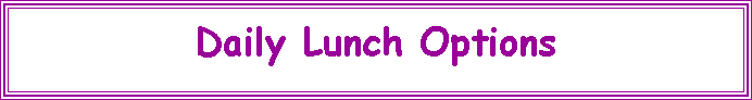 Text Box: Daily Lunch Options